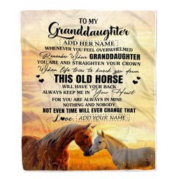 Personalized To My Granddaughter Gifts Blanket From Grandma Whenever Horse Unique Birthday Gifts For Granddaughter Graduation Christmas Custom Fleece Blanket