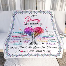 Personalized To My Granny Gifts From Granddaughter Hugged Blanket Birthday Gifts For Granny Mothers Day Thanksgiving Christmas Customized Fleece Blanket