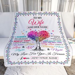 Personalized To My Wife Gifts From Husband Hugged Blanket Birthday Gifts For Wife Romantic Valentines Gifts For Her Christmas Customized Fleece Blanket