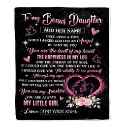 Personalized To My Bonus Daughter From Stepdad Blanket Once Upon A Time Birthday Graduation Gifts For Stepdaughter Gifts Christmas Fleece Throw Blanket