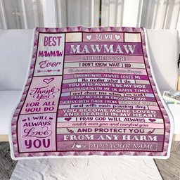 Personalized To My Mawmaw Gifts Blanket From Granddaughter Grandson Wood Thank You For All Gifts For Mawmaw Mothers Day Birthday Christmas Fleece Blanket