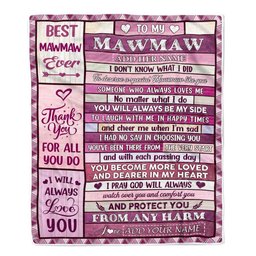 Personalized To My Mawmaw Gifts Blanket From Granddaughter Grandson Wood Thank You For All Gifts For Mawmaw Mothers Day Birthday Christmas Fleece Blanket