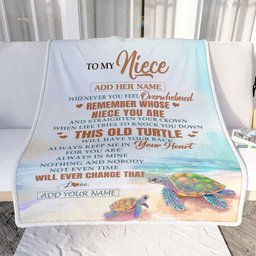 Personalized To My Niece Gifts Blanket From Aunt Uncle Whenever Turtle Unique Birthday Gifts For Niece Graduation Christmas Customized Custom Fleece Blanket