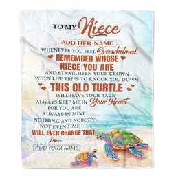 Personalized To My Niece Gifts Blanket From Aunt Uncle Whenever Turtle Unique Birthday Gifts For Niece Graduation Christmas Customized Custom Fleece Blanket