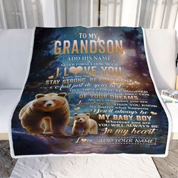 Personalized To My Grandson Gifts From Grandma Grandpa Blanket Bear Never Forget How Much I Love You Grandson Birthday Graduation Christmas Fleece Blanket