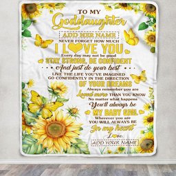 Personalized To My Goddaughter Gifts From Godmother Aunt Blanket Sunflower Never Forget How Much I Love You Goddaughter Birthday Gifts Christmas Fleece Blanket