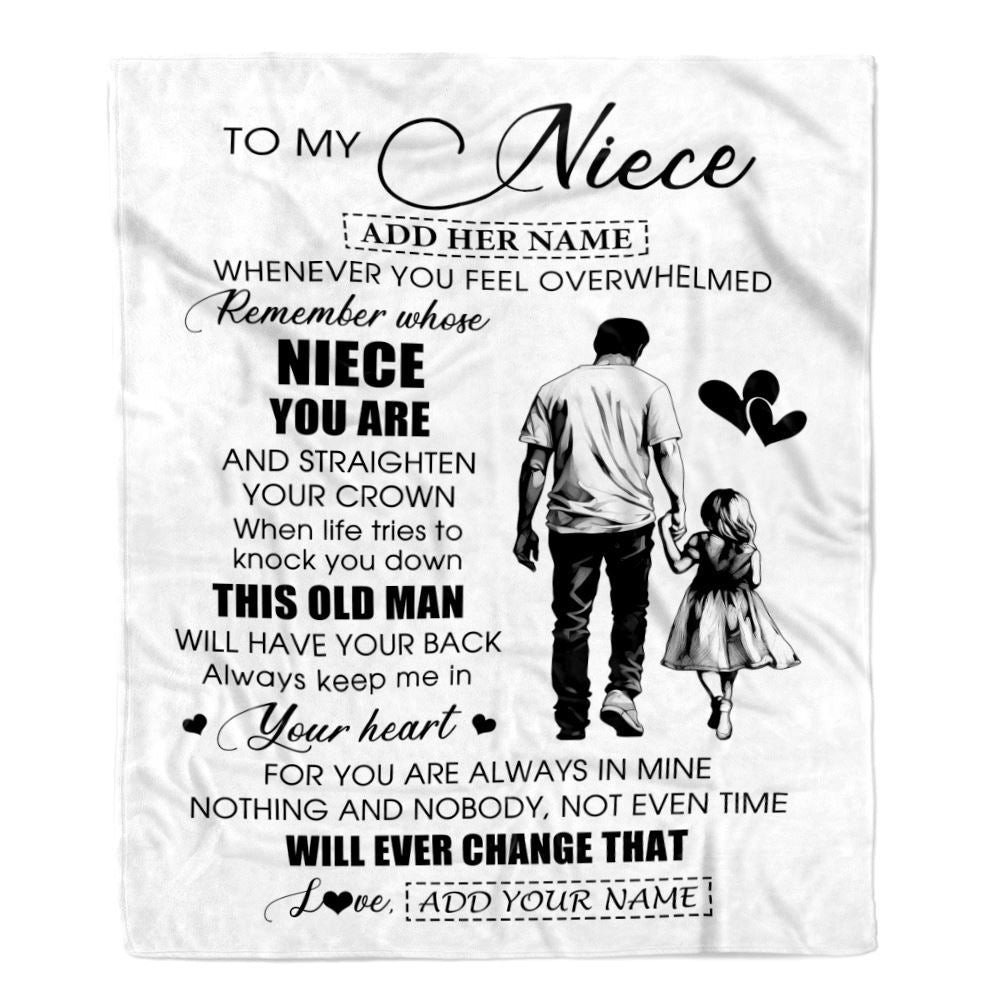 Personalized To My Niece Gifts Blanket From Uncle Whenever Man Unique Birthday Gifts For Niece Graduation Christmas Custom Fleece Throw Blanket
