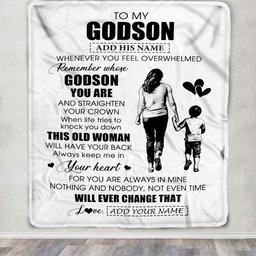 Personalized To My Godson Gifts Blanket From Godmother Aunt Whenever Woman Unique Birthday Gifts For Godson Graduation Christmas Custom Fleece Throw Blanket