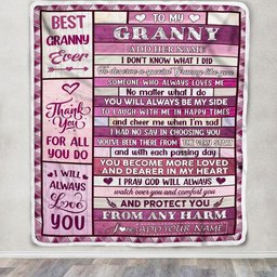 Personalized To My Granny Gifts Blanket From Granddaughter Grandson Wood Thank You For All Gifts For Granny Mothers Day Birthday Christmas Fleece Blanket