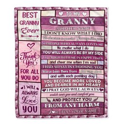Personalized To My Granny Gifts Blanket From Granddaughter Grandson Wood Thank You For All Gifts For Granny Mothers Day Birthday Christmas Fleece Blanket