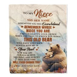 Personalized To My Niece Gifts Blanket From Aunt Uncle Whenever Bear Unique Birthday Gifts For Niece Graduation Christmas Customized Custom Fleece Blanket