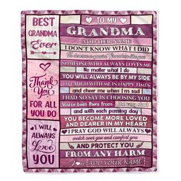 Personalized To My Grandma Gifts Blanket From Granddaughter Wood Thank You For All Gifts For Grandma Mothers Day Birthday Christmas Custom Fleece Blanket