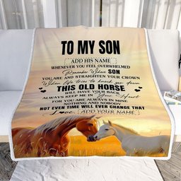 Personalized To My Son Gifts Blanket From Mom Dad Mother Father Whenever Horse Unique Birthday Gifts For Son Graduation Christmas Custom Fleece Throw Blanket