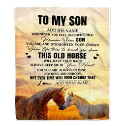 Personalized To My Son Gifts Blanket From Mom Dad Mother Father Whenever Horse Unique Birthday Gifts For Son Graduation Christmas Custom Fleece Throw Blanket