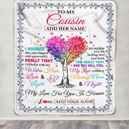Personalized To My Cousin Gifts From Family Hugged Blanket Birthday Gifts For Cousin Graduation Christmas Customized Fleece Throw Blanket