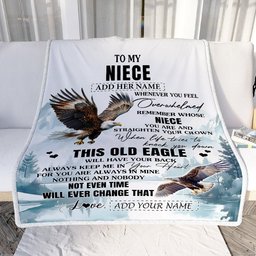 Personalized To My Niece Gifts Blanket From Aunt Uncle Whenever Eagle Unique Birthday Gifts For Niece Graduation Christmas Customized Custom Fleece Blanket