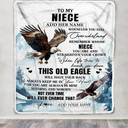 Personalized To My Niece Gifts Blanket From Aunt Uncle Whenever Eagle Unique Birthday Gifts For Niece Graduation Christmas Customized Custom Fleece Blanket