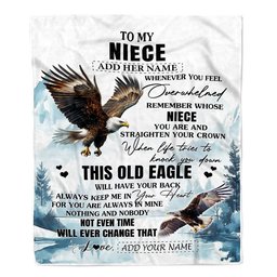 Personalized To My Niece Gifts Blanket From Aunt Uncle Whenever Eagle Unique Birthday Gifts For Niece Graduation Christmas Customized Custom Fleece Blanket