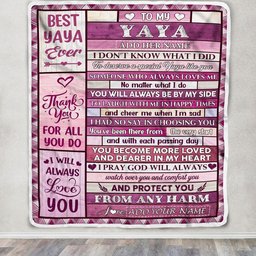 Personalized To My Yaya Gifts Blanket From Kids Wood Thank You For All Gifts For Yaya Mothers Day Birthday Christmas Thanksgiving Fleece Throw Blanket