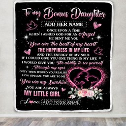 Personalized To My Bonus Daughter From Stepmom Blanket Once Upon A Time Birthday Graduation Gifts For Stepdaughter Gifts Christmas Fleece Throw Blanket