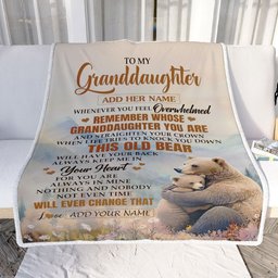 Personalized To My Granddaughter Gifts Blanket From Grandma Whenever Bear Unique Birthday Gifts For Granddaughter Graduation Christmas Custom Fleece Blanket