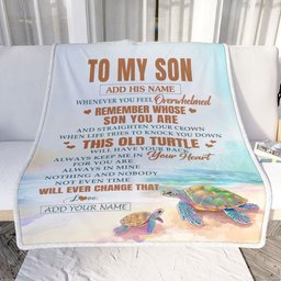 Personalized To My Son Gifts Blanket From Mom Dad Mother Father Whenever Turtle Unique Birthday Gifts For Son Graduation Christmas Custom Fleece Throw Blanket