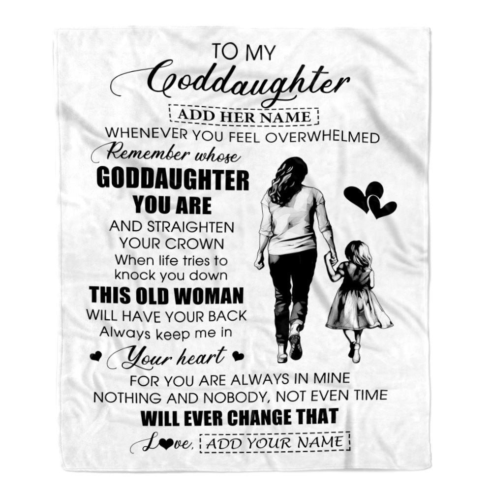 Personalized To My Goddaughter Gifts Blanket From Godmother Aunt Whenever Woman Unique Birthday Gifts For Goddaughter Graduation Christmas Fleece Blanket