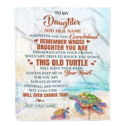 Personalized To My Daughter Gifts Blanket From Mom Dad Whenever Turtle Unique Birthday Gifts For Daughter Graduation Christmas Custom Fleece Throw Blanket