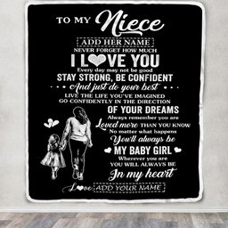 Personalized To My Niece Gifts From Aunt Auntie Blanket Never Forget How Much I Love You Niece Birthday Graduation Christmas Customized Fleece Throw Blanket