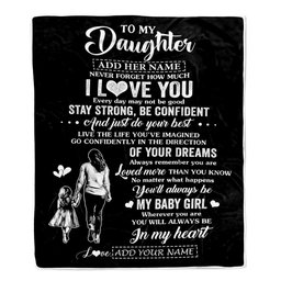 Personalized To My Daughter Gifts From Mom Mother Blanket Never Forget How Much I Love You Daughter Birthday Graduation Christmas Customized Fleece Blanket