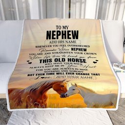 Personalized To My Nephew Gifts Blanket From Aunt Uncle Auntie Whenever Horse Unique Birthday Gifts For Nephew Graduation Christmas Custom Fleece Throw Blanket