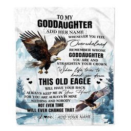 Personalized To My Goddaughter Gifts Blanket From Godmother Whenever Eagle Unique Birthday Gifts For Goddaughter Graduation Christmas Custom Fleece Blanket