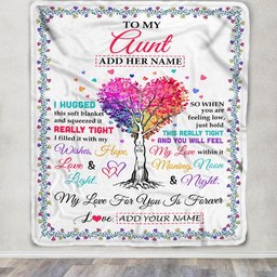 Personalized To My Aunt Gifts From Niece Nephew Hugged Blanket Birthday Gifts For Aunt Mothers Day Thanksgiving Christmas Customized Fleece Throw Blanket