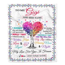 Personalized To My Gigi Gifts From Granddaughter Grandson Hugged Blanket Birthday Gifts For Gigi Mothers Day Thanksgiving Christmas Customized Fleece Blanket