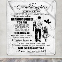 Personalized To My Granddaughter Gifts Blanket From Grandpa Papa Whenever Man Unique Birthday Gifts For Granddaughter Graduation Christmas Fleece Blanket