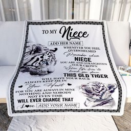 Personalized To My Niece Gifts Blanket From Aunt Uncle Whenever White Tiger Unique Birthday Gifts For Niece Graduation Christmas Customized Fleece Blanket