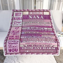 Personalized To My Nana Gifts Blanket From Granddaughter Grandson Wood Thank You For All Gifts For Nana Mothers Day Birthday Christmas Fleece Throw Blanket