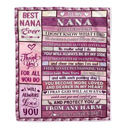 Personalized To My Nana Gifts Blanket From Granddaughter Grandson Wood Thank You For All Gifts For Nana Mothers Day Birthday Christmas Fleece Throw Blanket