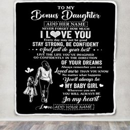 Personalized To My Bonus Daughter Gifts From Stepmother Blanket Never Forget How Much I Love You Stepdaughter Birthday Graduation Christmas Fleece Blanket