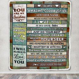 Personalized To My Amazing Goddaughter Gifts Blanket From Aunt Wood Your Dream Gifts For Goddaughter Birthday Gift Christmas Customized Fleece Blanket
