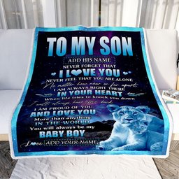 Personalized To My Son Gifts From Mom Mother Blanket I Love You Lion Birthday Gift Ideas For Son Graduation Christmas Customized Fleece Throw Blanket