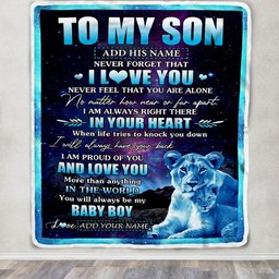 Personalized To My Son Gifts From Mom Mother Blanket I Love You Lion Birthday Gift Ideas For Son Graduation Christmas Customized Fleece Throw Blanket