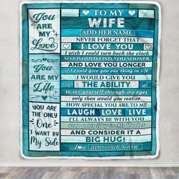 Personalized To My Wife From Husband Blanket Wood You Are My Love Birthday Gifts For Wife Anniversary Wedding For Her Valentines Christmas Fleece Blanket