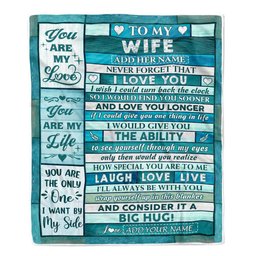 Personalized To My Wife From Husband Blanket Wood You Are My Love Birthday Gifts For Wife Anniversary Wedding For Her Valentines Christmas Fleece Blanket
