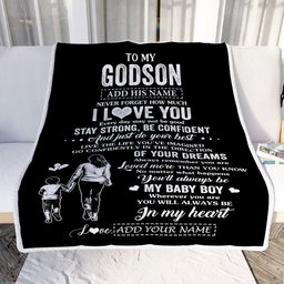 Personalized To My Godson Gifts From Godmother Blanket Never Forget How Much I Love You Godson Birthday Graduation Christmas Customized Fleece Throw Blanket