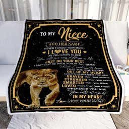 Personalized To My Niece Gifts From Aunt Uncle Auntie Blanket Lion I Love You Graduation Birthday Gifts For Niece Christmas Customized Fleece Throw Blanket