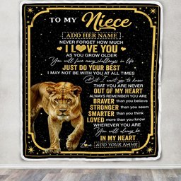 Personalized To My Niece Gifts From Aunt Uncle Auntie Blanket Lion I Love You Graduation Birthday Gifts For Niece Christmas Customized Fleece Throw Blanket