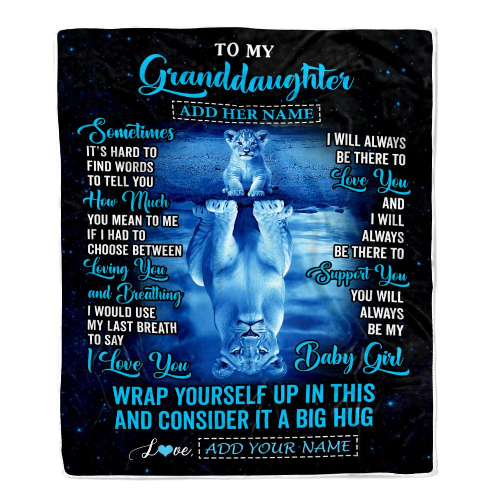 Personalized To My Granddaughter Gifts From Grandma Grandpa Blanket Sometimes Lion Granddaughter Birthday Gifts Graduation Christmas Customized Fleece Blanket