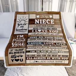 Personalized Gifts For Niece From Aunt Uncle Auntie Blanket Wood Love You Mothers Day Niece Gifts Birthday Graduation Christmas Customized Fleece Blanket