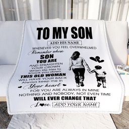Personalized To My Son Gifts Blanket From Mom Mother Whenever Woman Unique Birthday Gifts For Son Graduation Christmas Custom Fleece Throw Blanket